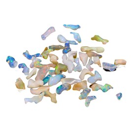 GEMKORA Pack of 5, Organic Opal, Ethiopian Opal, Fire Play Opal, Opal Supply, Jewelry Making Stones, DIY Crystals, Chakra Opal, Healing Opals, Birthstone, Opal Bone, Rainbow Opal