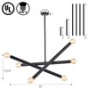 VANZARLA Black Sputnik Chandelier for Dining Room, Modern Pendant Light
