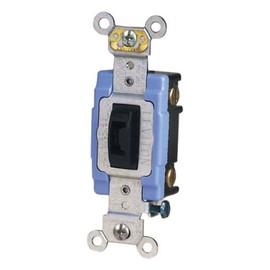 Leviton 1201-2L 15 Amp, 120/277 Volt, Toggle Locking Single-Pole AC Quiet Switch, Extra Heavy Duty Grade, Self Grounding, Brown