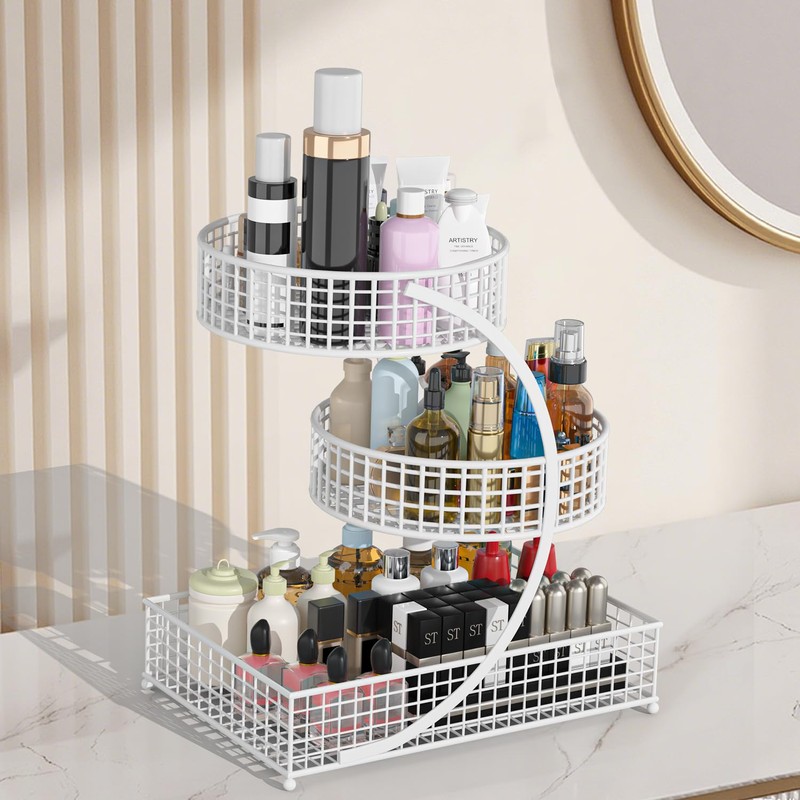 3 Tier Makeup Organizer for Vanity, Large Bathroom Countertop Organizers,