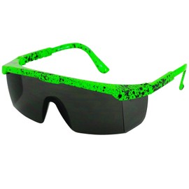 FLAWLESS EYEWEAR Semi Rimless Performance Wrap Around Sport Style Retro Mirrored Unisex Sunglasses (Green)