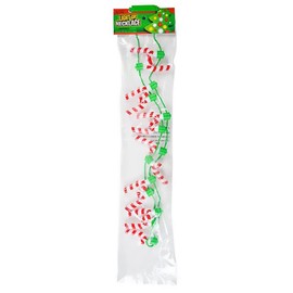 The Dreidel Company Candy Cane Design Light-Up Christmas Ornament Necklace, Christmas Party Favor Accessory for Kids and Adults, 25", Single
