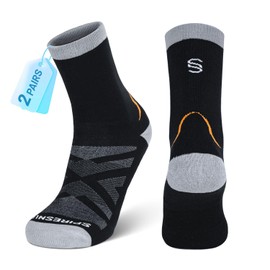 SPIRESNUG 2-Pack Hiking Socks for Men & Women - Moisture-Wicking & Blister-Reducing Design | 3D Arch Support & Odor Control | Trekking, Running & Backpacking