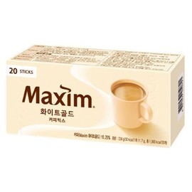 Maxim White Gold Korean Instant Coffee Mix 커피믹스 Smooth & Mild 3-in-1 Coffee with Creamy Taste | Single-Serve Sticks for Easy Brewing | 20 Sticks, Product of Korea