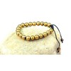PURPLE WHALE Round Goldtone Color Macrame Style Adjustable Hematite Bracelet