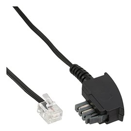 InLine® Connection Cable TAE-N to RJ11 (6P4C) black Black 10 m