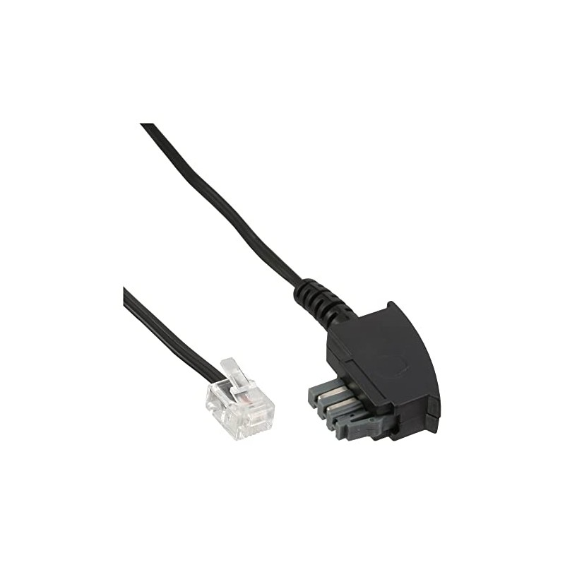 InLine® Connection Cable TAE-N to RJ11 (6P4C) black Black 10