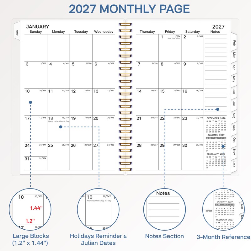 2027 Planner, Weekly ＆ Monthly Planner 2027, Jan 2027 –