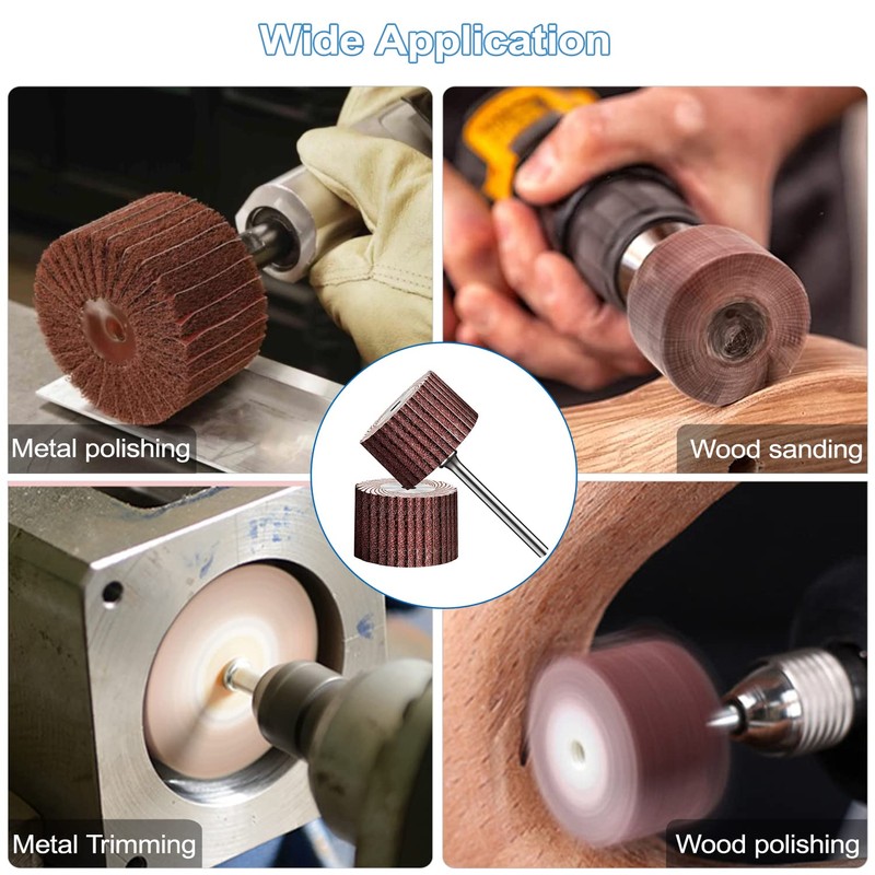 Pack of 18 Flap Grinders Lamellar Grinder for Drill, 80-120-180