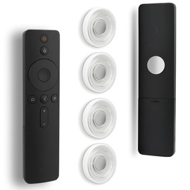 WALLFID 4 Pack High Magnetic Remote Control Holder Wall Mount Holders Hole-Free Phone Charging Organizer Storage Containers For Home Office School Supply Storage (Pearl White)