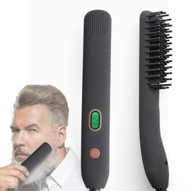 ​​BenRich Beard Straightener for Men, Professional Heated Straightening Comb with Ceramic & Ionic Technology, Anti-Scald, 5 Temp Settings, LCD Display, Gifts for Father's Day, Anniversary & Birthday