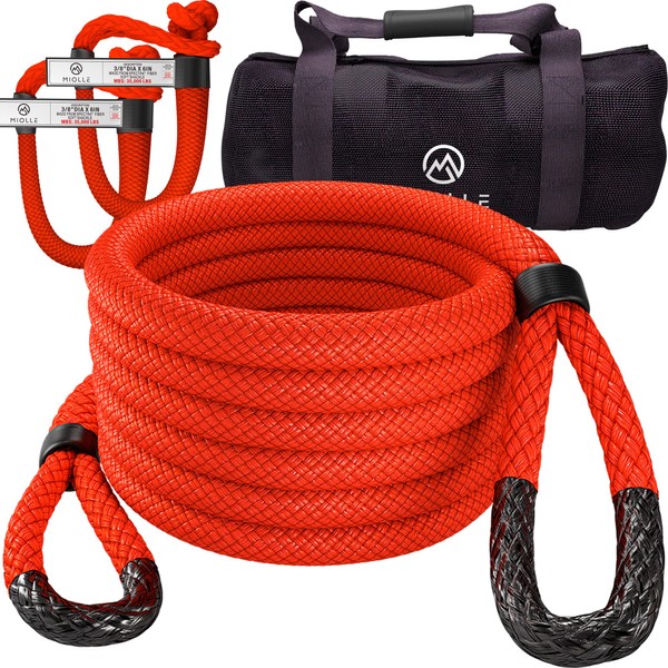 MiolleGear Kinetic Recovery Rope 1" x30' - Heavy Duty Offroad