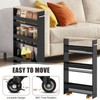 Giantex Kitchen Slim Storage Cart - 4 Tier Rolling Side