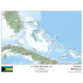 The Bahamas - 22" x 17" Paper Wall Map