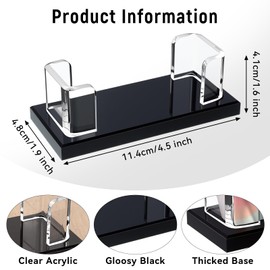 WATMTIN 1 Pcs Acrylic Business Card Holder, Clear Black Acrylic Card Holder, Business Cards Display Stand for Women and Men Desk Accessories Office Home Exhibition , 1 Slot (1)