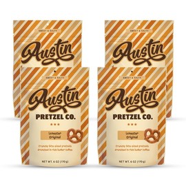 Lonestar Original Pretzels – 6 Oz Gourmet Bite-Sized Snacks Coated in Rich Butter Toffee – Perfect for Sharing or Indulging (pack of 4)