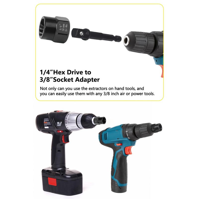 3/8" Locking Wheel Nut Removal Tool, Lytool 14 Pieces Impact