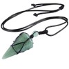 mookaitedecor Natural Green Aventurine Crystal Point Pendant Necklace for Women