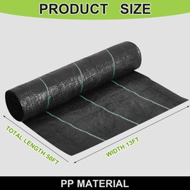 Irenare 3.5oz Driveway Fabric Weed Barrier Landscape Fabric 600lbs Woven PP Geotextile Grass Blocker Fabric Heavy Duty Underlayment French Drain Ground Cloth Cover for Construction (13 x 50 Ft)
