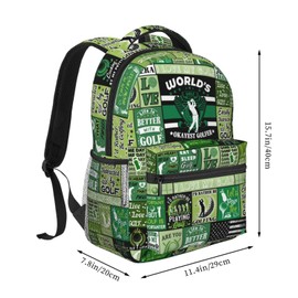 COOLHERO Golf Backpack School Backpacks Golf Theme Bookbag Casual Sport Daypack Travel Bag for Kids Girls Boys Men Gifts 16 Inch