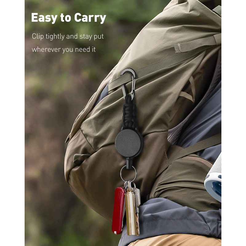 Pawfly 2 Pack Retractable Keychain, Retractable Key Holder, Heavy Duty