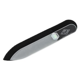 【ドイツ ゾーリンゲン 創業100年 GIESEN&FORSTHOFF別注 チェコ・ブラジェク 製造 ガラス爪やすり 両面 特注ベルベットケース付属】【男性も使いやすい：ツルツルに削れて清潔感あふれる爪に】強化ガラス製プレミアム爪やすり 服に引っかかるバリも防止 両面利用可 正規代理店品 (Sサイズ9cm)