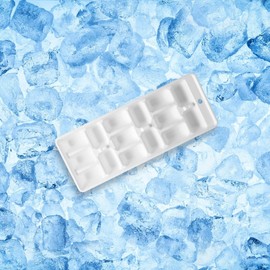 Fackelmann 19016 Plastic Ice Cube Tray for 15 Ice Cubes, Ice Cube Tray, 15 Impressions, Ice Cube Tray, Plastic, White, 25.3 x 10 cm