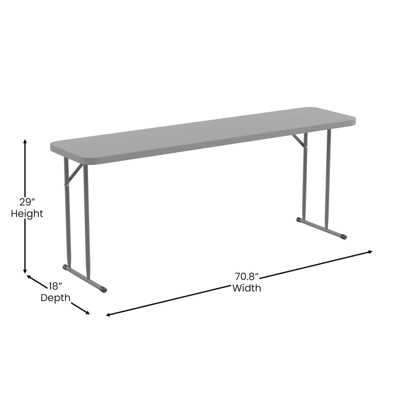 Flash Furniture Kathryn Commercial Grade 6-Foot Gray Plastic Folding Training