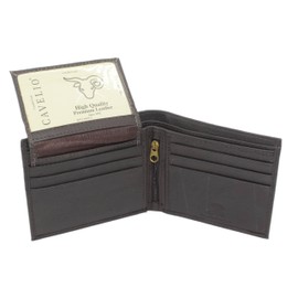 RFID Slim Front Pocket Wallets For Men - Genuine Leather Mens Bifold Wallet With Removable 2 ID Windows Zipper Coin Stylish Passcase (Brown)