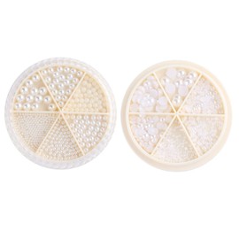 Healeved Nail Art Beads Imitation Semicircle and Round Nail Decorations for Elegant Manicures for Personal Use