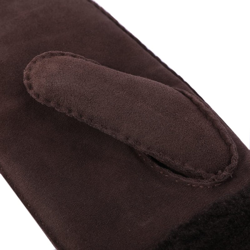 Harssidanzar Winter Mitten Gloves,Mens Sheepskin Shearling Heated Warm Furry Cuff