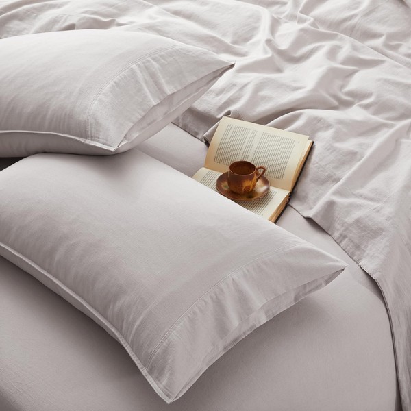 OnlySet 4Pcs Organic Linen Sheets Queen Size, 100% French Linen