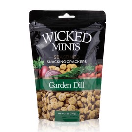 Wicked Minis Soup & Oyster Crackers - Saltine Crackers Salted Flavored Mini Puffed Soup Crackers, Savory Snacking Mix, Seasoned Croutons Salad Toppers, Crackers for Chili 6oz (Garden Dill)
