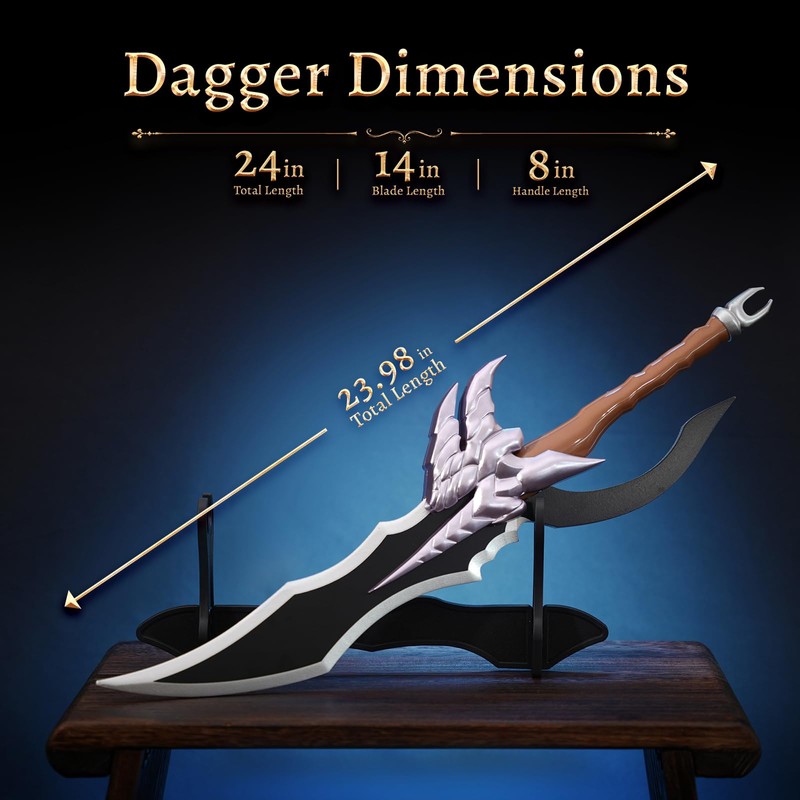 PowerGale Jinwoo Dagger Cosplay Sword with Sheath&Display Stand, Kasaka's Venom
