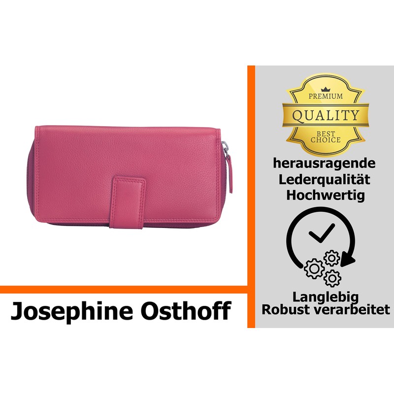 Josephine Osthoff Bremen Compact Genuine Leather Wallet with RFID Protection,