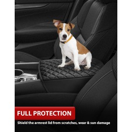 KBH Center Console Armrest Cover for 2016-2024 Nissan Maxima Accessories, Middle Console Foam Pad Protector, Vinyl Leather Trim, Anti-Scratch, Black