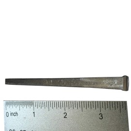 4”- CUT COMMON NAILS - Metallic Color - Antique rustic restoration accent nails for hanging, furniture, cabins, shutters & flooring – Decorative clavos nails – Distinct SQUARE HEAD Nail – 4 in