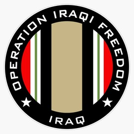HOF Trading Operation Iraqi Freedom - OIF Vinyl Sticker Waterproof Decal Laptop Wall Window Bumper Sticker 5 inch (HOF-VETERAN-STICKERS-7319)