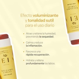 TEIA COSMETICOS Bálsamo labial humectante con color de ingredientes naturales suaviza y repara (Rosa)