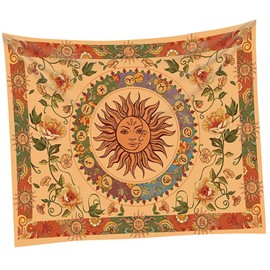 NOLITOY Aesthetic Sun and Moon Face Wall Tapestry Chic Home Decor for Bedroom Living Dorm Wall Hanging Background for Festivals and Parties