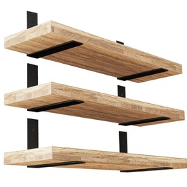 WEKIS Black Shelf Bracket 12 Inch Floating Shelf Brackets Heavy Duty L Bracket for Shelves, 1/5 Inch Thick Shelf Brackets Hardware 6 Packs