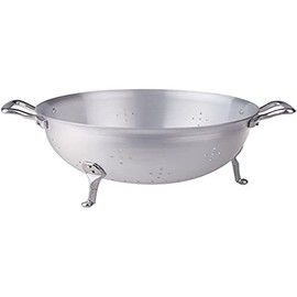 Pentole Agnelli Seiher mit 3 Füßen, aus BLTF-Aluminium, mit 2 Griffen aus Edelstahl, 26 cm, Silber