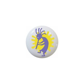Kokopelli Flute God Design #006 - GF Images - DECORATIVE Glossy CERAMIC Cupboard Cabinet PULLS Dresser Drawer KNOBS