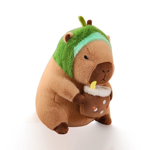 MBNKMEBU Capybara Plush Home Decor with Avocado Headscarf, Unique Capybara