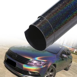 AuMoHall Metallic Dark Gray to Rainbow Gloss Chameleon Car Vinyl Wrap Sparking Diamond Color Change DIY Vehicle Vinyl Film, 59.84'' x 29.52''