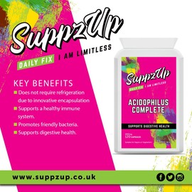 Suppzup 400mg Acidophilus High Strength 10 Billion Cfu 120 Capsules120 Units