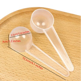 12 Pack Plastic Measuring Scoops, Teaspoon (1 tablespoon/20 mL) Long Handle Scoops for Measuring Coffee Tea Milk Spices Protein Powders Cooking Pet Food (Clear)