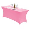 Pink Spandex Tablecloth 6ft Tight Fitted Washable Stretch Table Cover