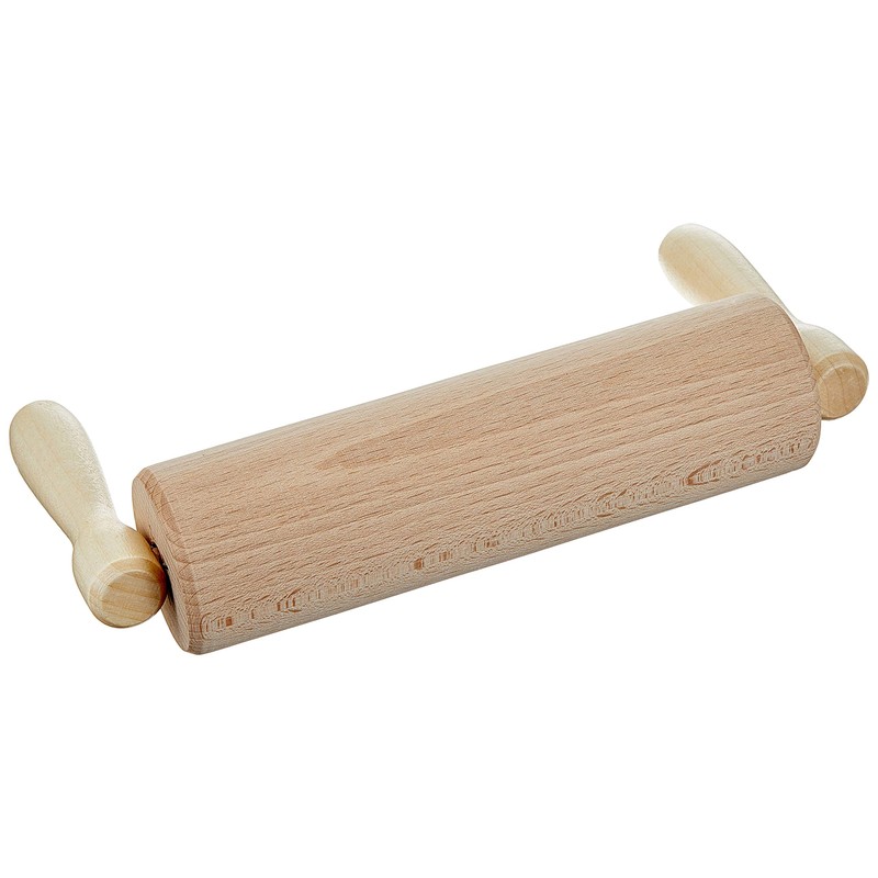 Staedter Rolling Pin with Angled Handle, Beech Wood Beige, 23