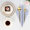 INFEI Plain Striped Cotton Linen Blended Dinner Cloth Napkins -